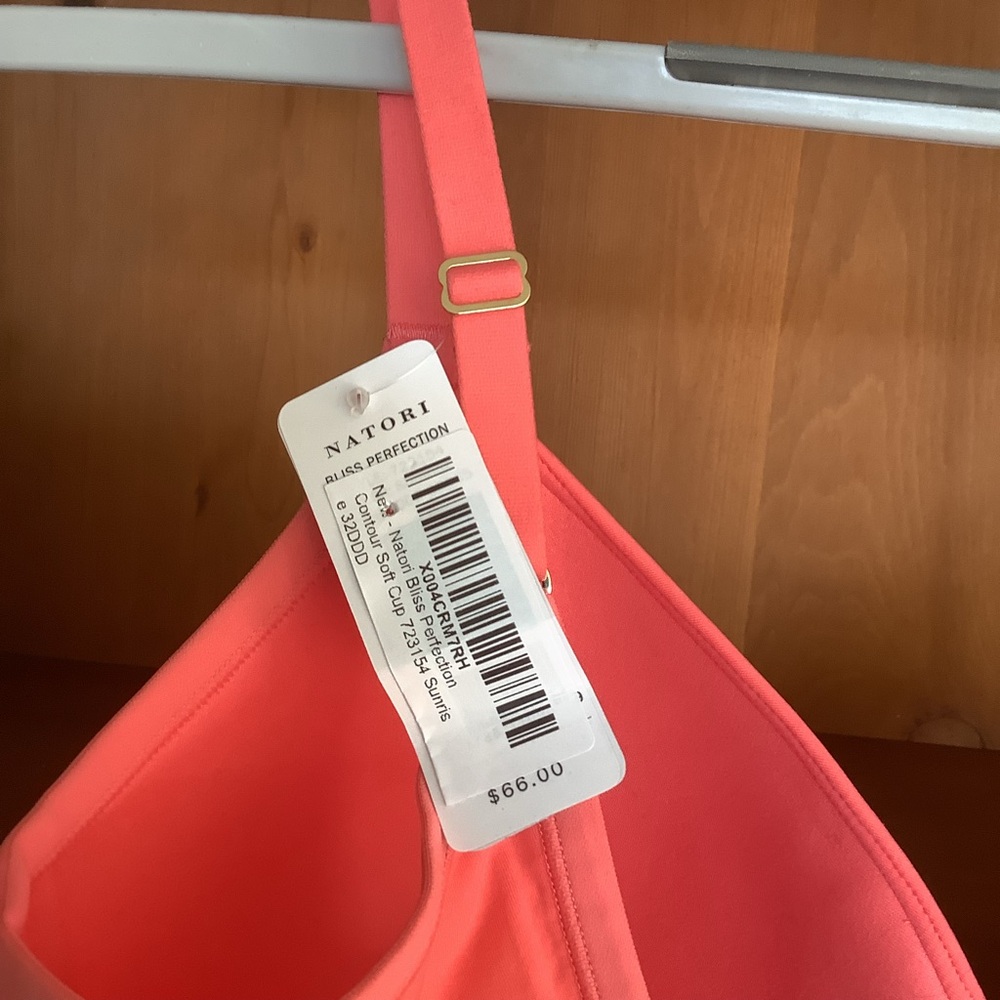 NWT Natori Bliss Perfection Contour Soft Cup Bra in Sunrise (Coral) Size 32DDD - Picture 8 of 12